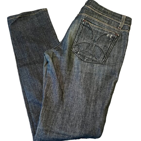 Habitual Made Mid Wash Low Rise Straight Leg Denim Blue Jeans Women's SI… - Picture 1 of 10